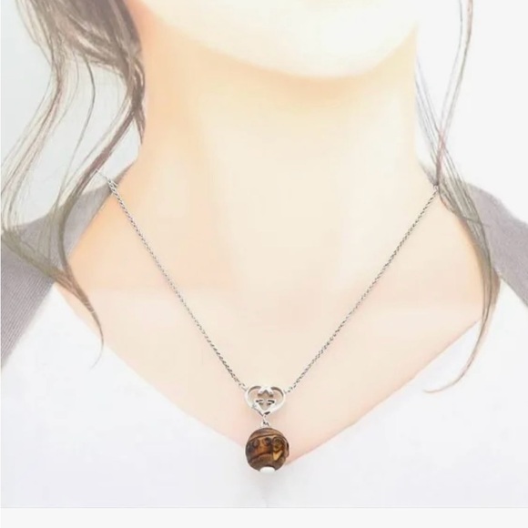 Gucci ‘LOVE BRITT’ sterling Interlocking GG Heart and Bamboo Necklace, Rare - Picture 3 of 12